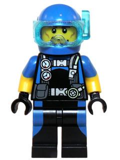 LEGO Minifigure-Scuba Diver, Male, Blue-Town / City-CTY617-Creative Brick Builders